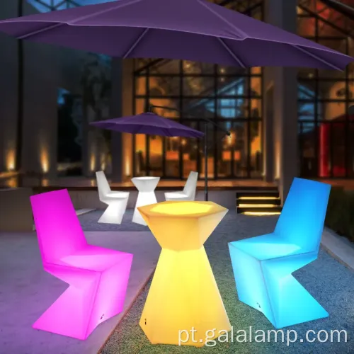 Conjunto elegante de jantar ao ar livre de LED luminoso